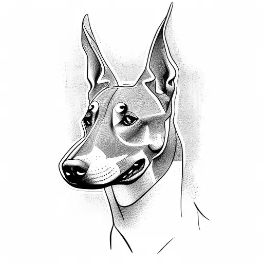 Barking Doberman tattoo design idea