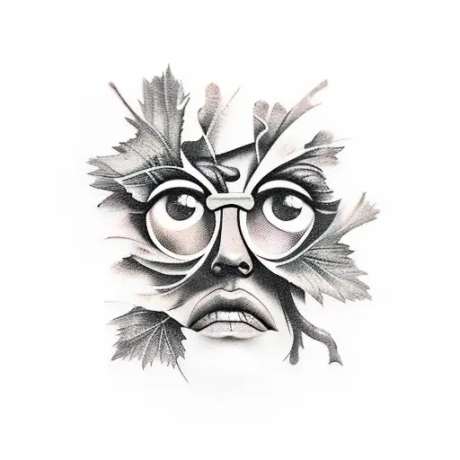 grape face tattoo design idea