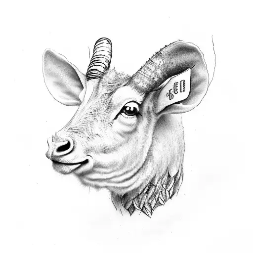 baqueta y clarinete , con una cráneo de cabra y cara de cerdo tattoo design idea