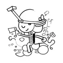 Running stickman with text "CPH Half - 1st" tattoo design idea