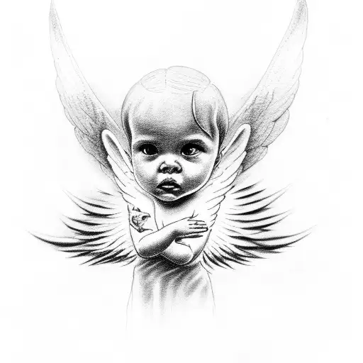 angel trying to catch a falling demon tattoo design idea