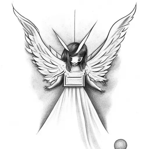 angel trying to catch a falling demon tattoo design idea