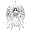 angel trying to catch a falling demon tattoo design idea