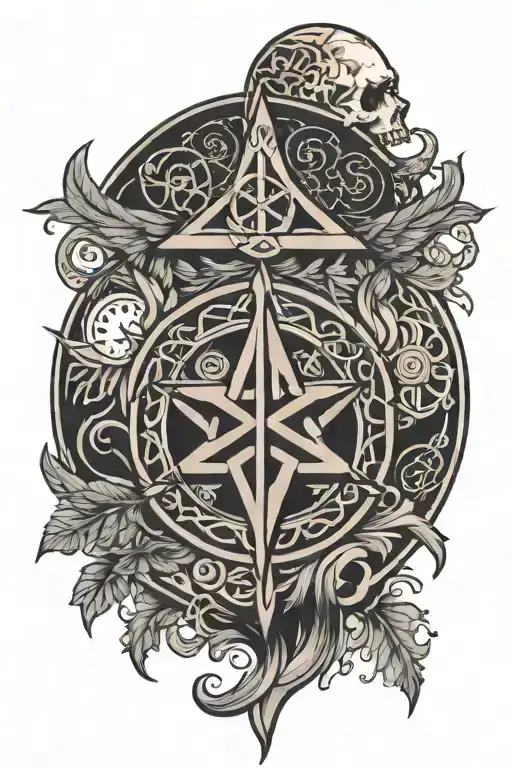 pagan symbols tattoo design idea