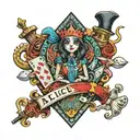 alice madness return poker cart tattoo design idea