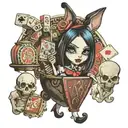 alice madness return poker cart tattoo design idea