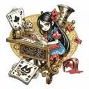 alice madness return poker cart tattoo design idea