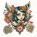 alice madness return poker cart tattoo design idea