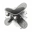 90s skateboard tattoo design idea