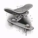 90s skateboard tattoo design idea