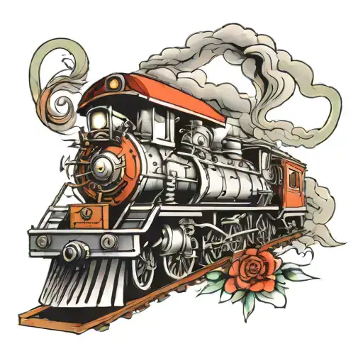 train tattoo design idea