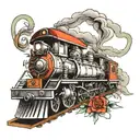 train tattoo design idea