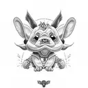 Richter von Lilo und Stitch in Punk Kleidung tattoo design idea