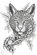 solitude, animals peeking tattoo design idea