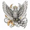 Biblically Accurate Hyperrealistic detailed seraphim tattoo design idea