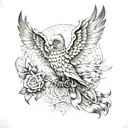 Biblically Accurate Hyperrealistic detailed seraphim tattoo design idea