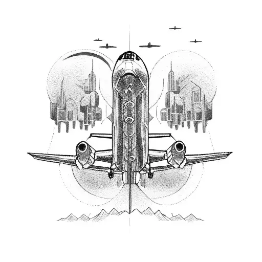 avion Boeing 787 Dreamliner pecho tattoo design idea