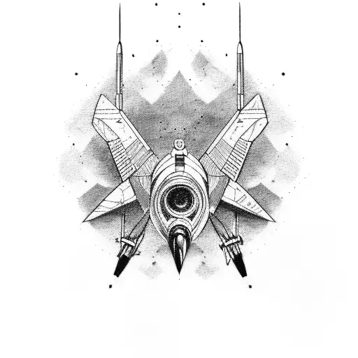 avion con aguila pecho tattoo design idea