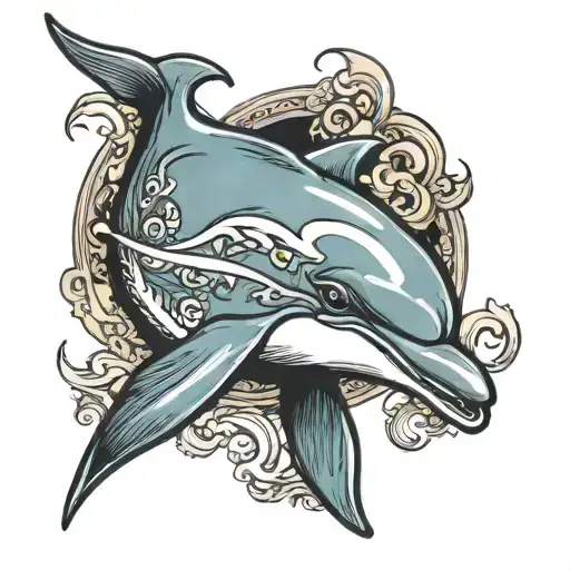 1971 with a dolphin  tattoo design idea