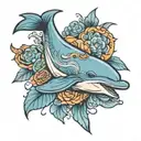 1971 with a dolphin  tattoo design idea