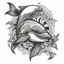1971 with a dolphin  tattoo design idea