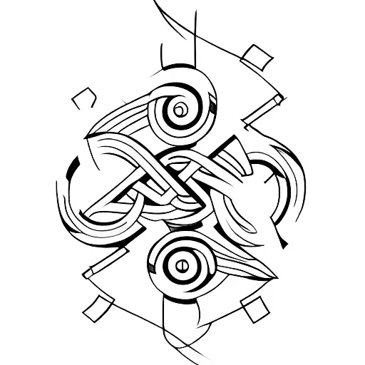 Combine symbols representing accounting and infinity tattoo design idea