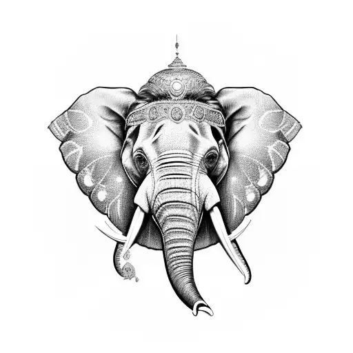 abstract fine line elephant tattoo｜TikTok Search