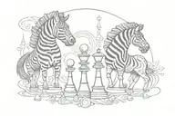 zebra chess piece moon phases tattoo design idea