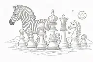 zebra chess piece moon phases tattoo design idea