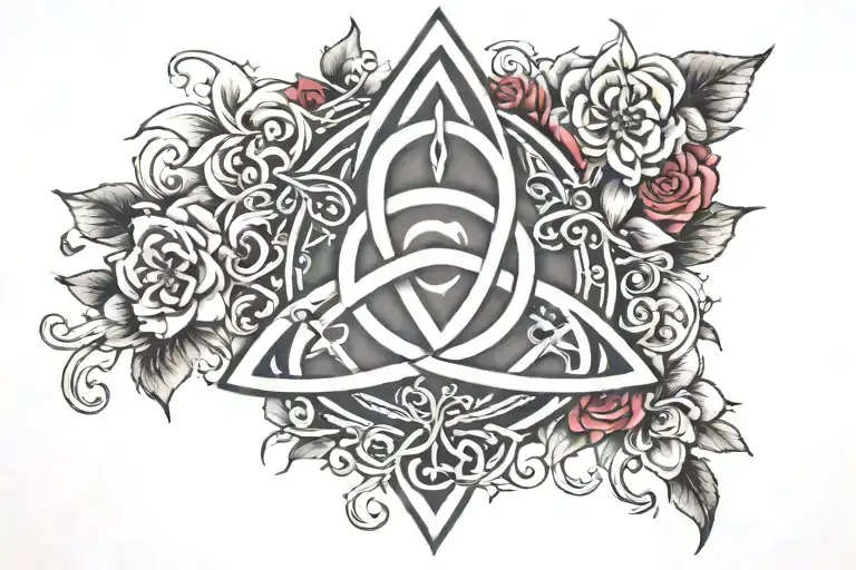 triquetra love endures tattoo design idea