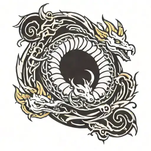 dragonite with nine tails seal  tattoo design idea