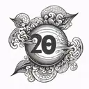ball and number 9 tattoo design idea