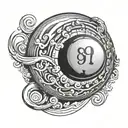 ball and number 9 tattoo design idea