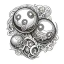 ball and number 9 tattoo design idea