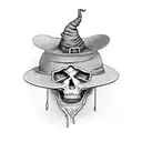 witch hat, potion bottle  tattoo design idea