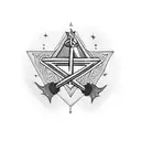 pentagram , witch hat, potion bottle  tattoo design idea