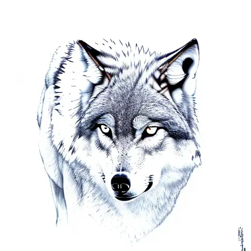 lonely wolf tattoo design idea