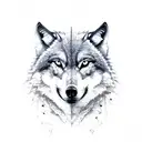 lonely wolf tattoo design idea