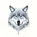 lonely wolf tattoo design idea