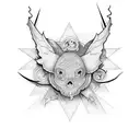 Psychedelic drug-inspired hardcore design tattoo design idea