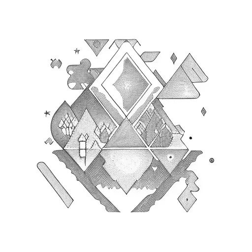 A blackwork tattoo design of a mysterious puzzle box opening to reveal a glowing night sky inside, combining the client's passion for puzzles and the night tattoo design idea