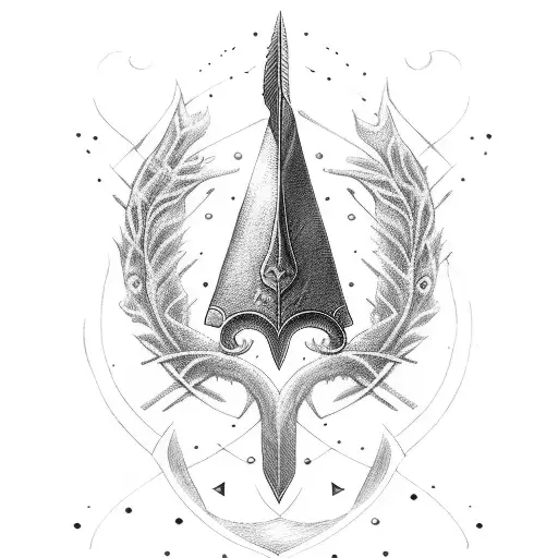 sword with family tree tattoo design idea