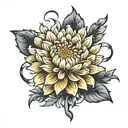 chrysanthemum flower black tattoo design idea