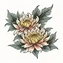 chrysanthemum flower black tattoo design idea