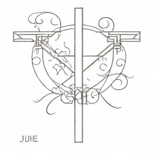 upside down cross with roman numerals of june 2nd 2013 tattoo design idea