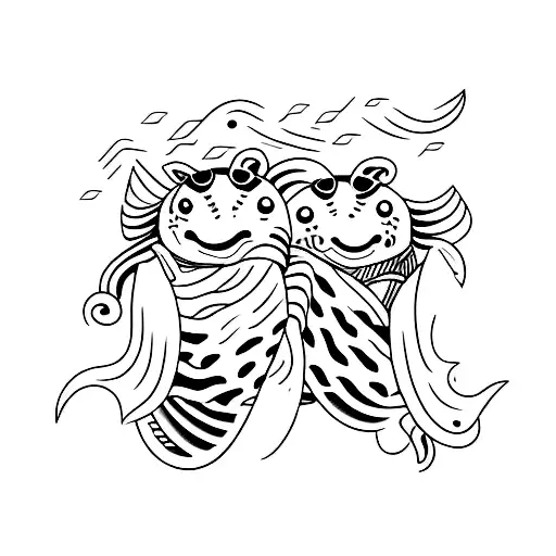 couple sushi tatoo tattoo design idea