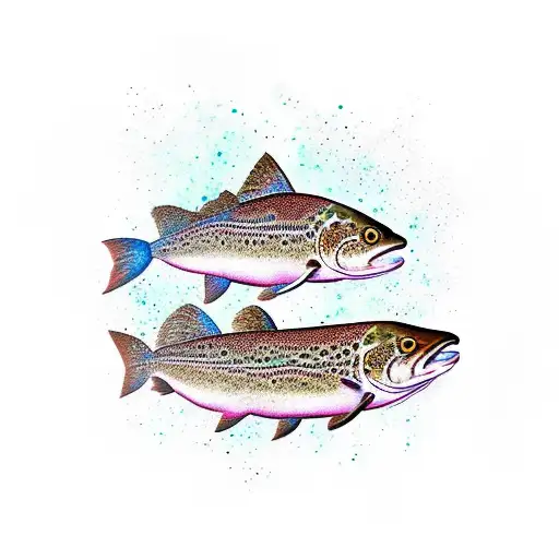 brown trout tattoo design idea