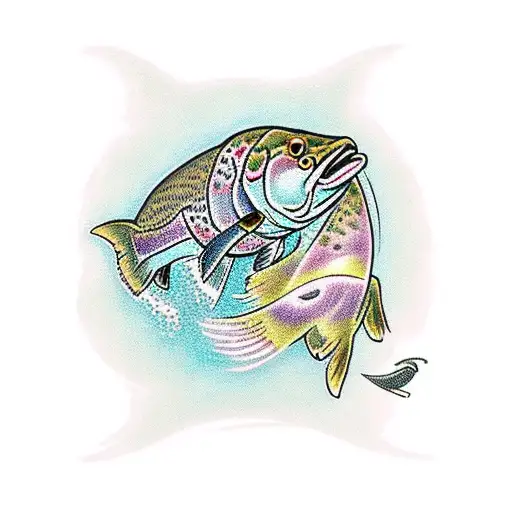 brown trout tattoo design idea
