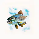brown trout tattoo design idea