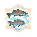 brown trout tattoo design idea